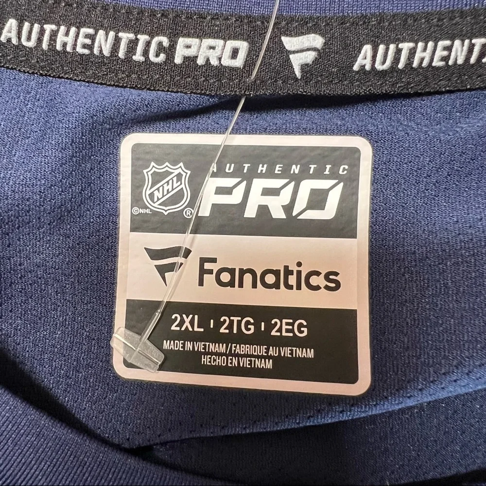 Fanatics Authentic PRO NHL Columbus Blue Jackets Navy Tank Size XXL, NWOT - Picture 3 of 12